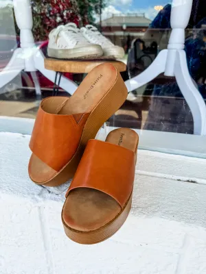 New tan platform shoes