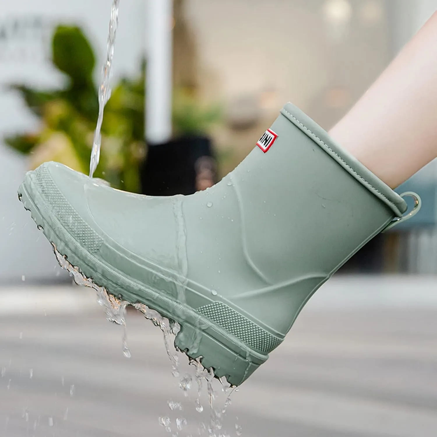 Nutropa Mid Calf Rain Boots for Women,Waterproof Garden Shoes Anti-Slip Rainboots,Outdoor Work Rain Shoes