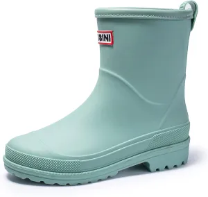Nutropa Mid Calf Rain Boots for Women,Waterproof Garden Shoes Anti-Slip Rainboots,Outdoor Work Rain Shoes