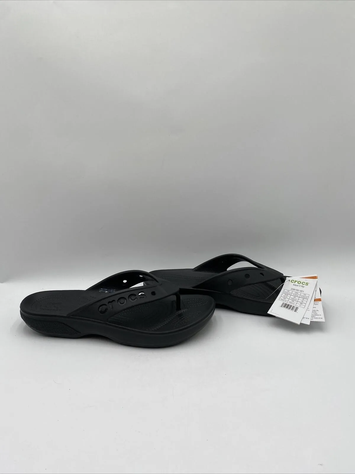 NWOB Crocs Adult Unisex Baya II Flip Flop Sandals Black Size 10M/12W - Like New