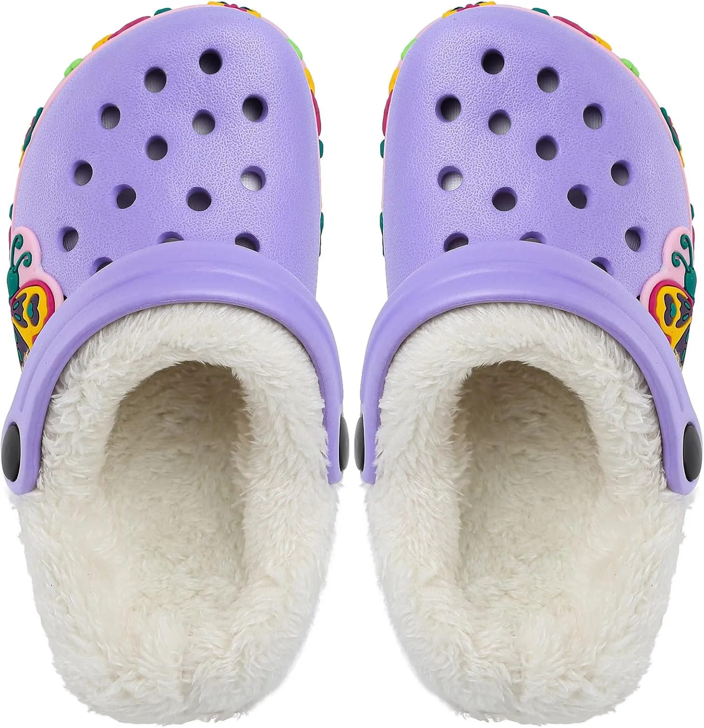 OHSNMAKSL Toddler Lined Clog Slippers Winter Garden Sandals Kids House Shoes Warm Slip On Sneakers Cartoon Slides for Boys and Girls Children Indoor Outdoor