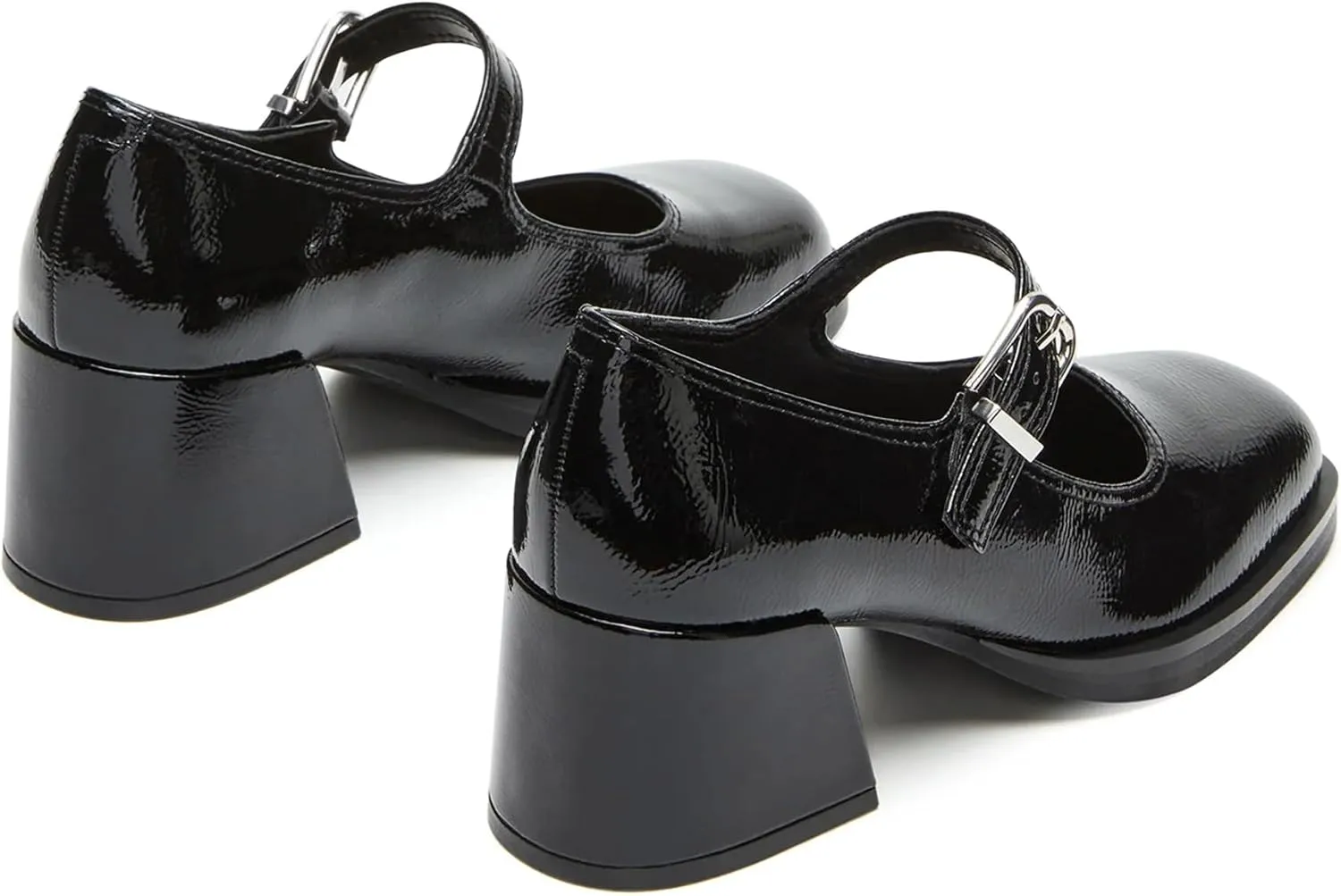 Oiamenne Mary Janes for Women Platform Chunky Heels Comfortable Square Toe Block Heels Dress Wedding Shoes