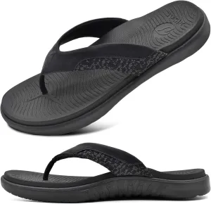 ONCAI Mens Flip Flop Open Toe Athletic Straps Orthotic Summer Plantar Fasciitis Sport Sandals with Soft Cushion Arch Support Size 7.5-15