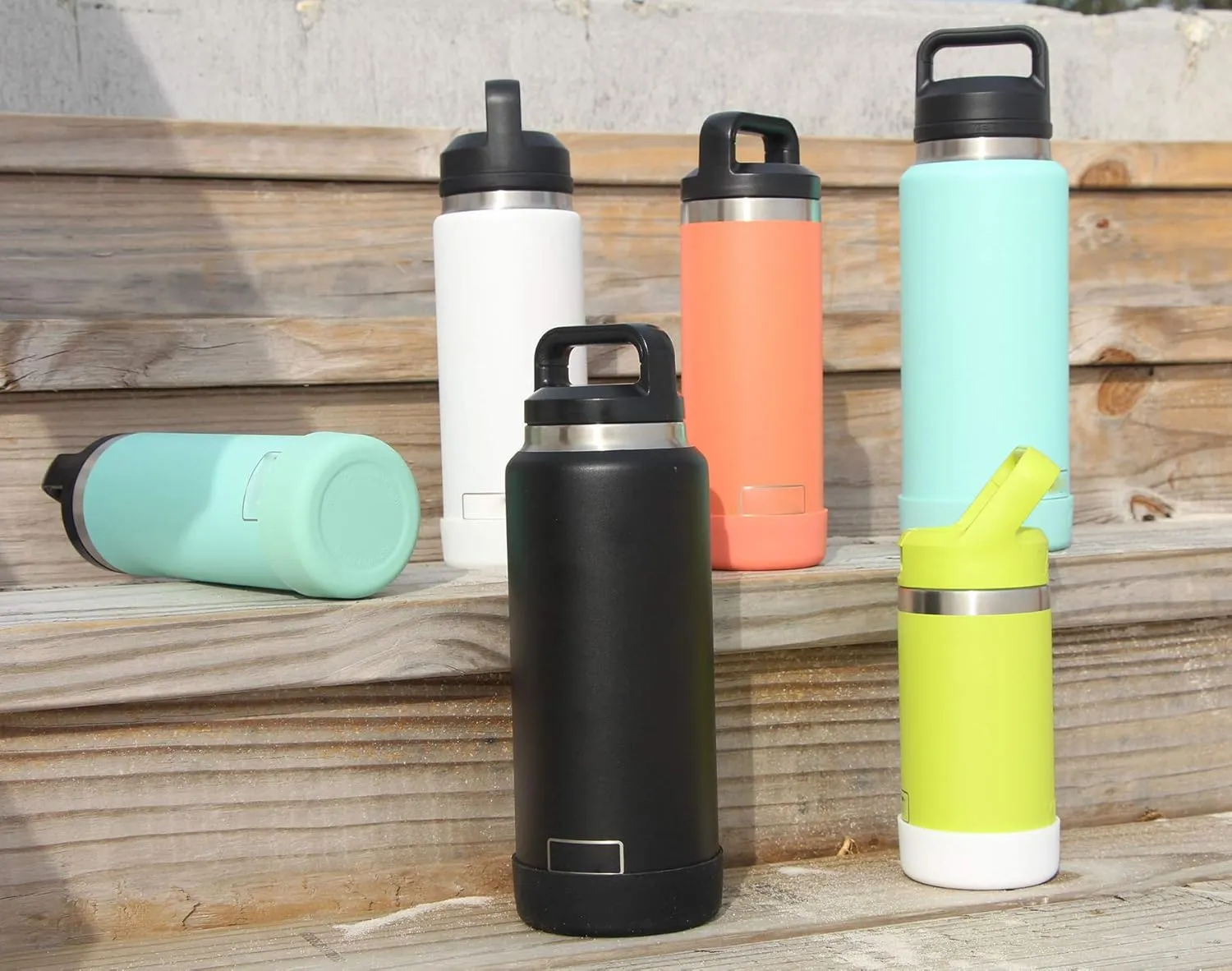 One MissionX Protective Silicone Boot for YETI 46oz 36oz 26oz 18/12oz, Owala 32oz 24oz Bottles & Yonder Water Bottles, Anti-Slip Bottom Sleeve Cover, BPA Free (Navy, Fits 64 oz)
