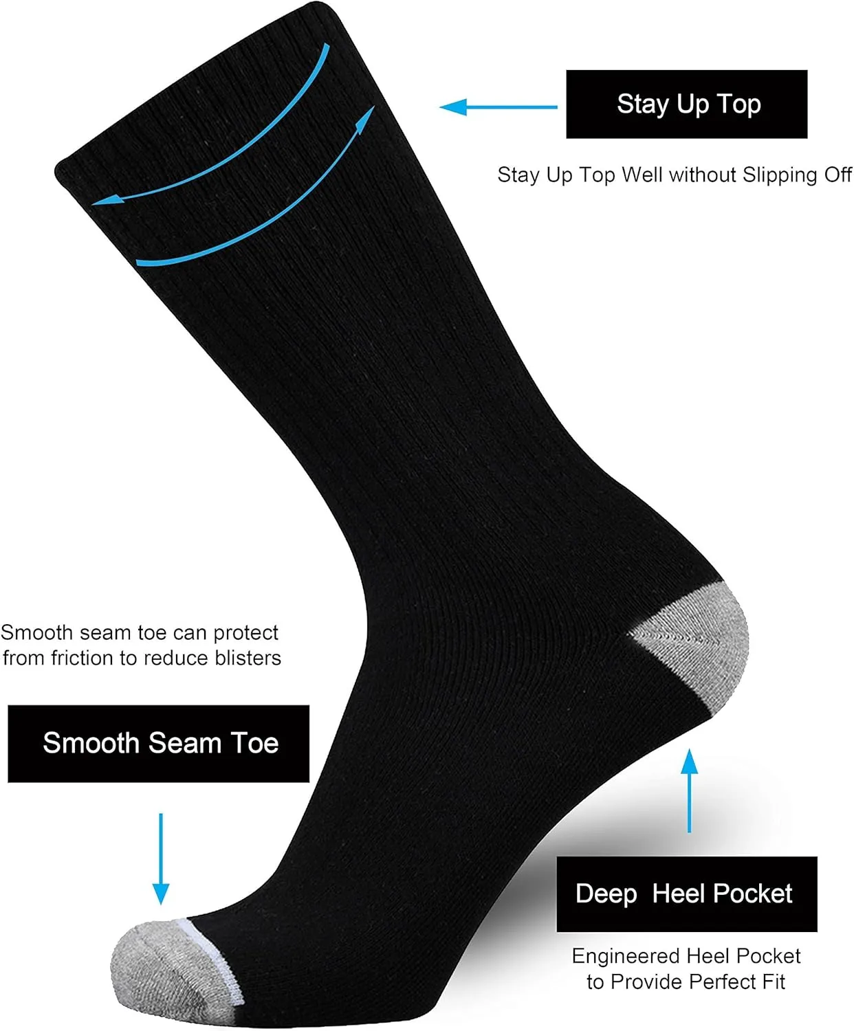 ONKE Cotton Full Cushion Crew Socks for Men Women Athletic Thick Warm Heavy Duty Steel Toe Work Boot Moisture Wicking Control