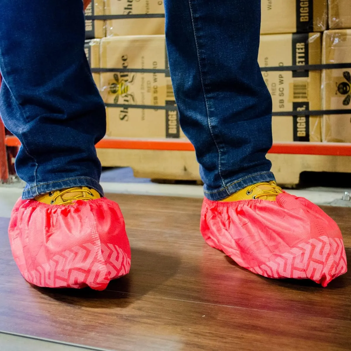 Original Disposable, Extra-Large Boot and Shoe Covers, Thicker & Stronger, Durable Protection for Floors - 50 Pairs