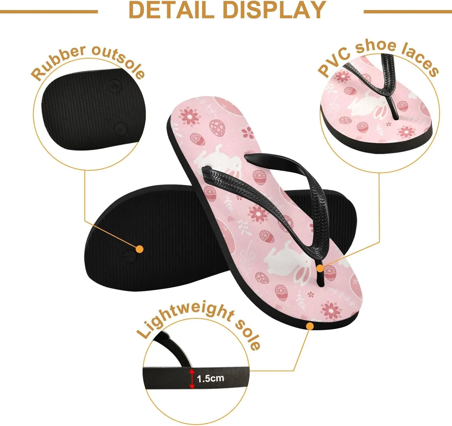 Oyihfvs Flip Flops Flip Sandal Home Slippers Hotel Spa Bedroom for Men Women XS-XXL