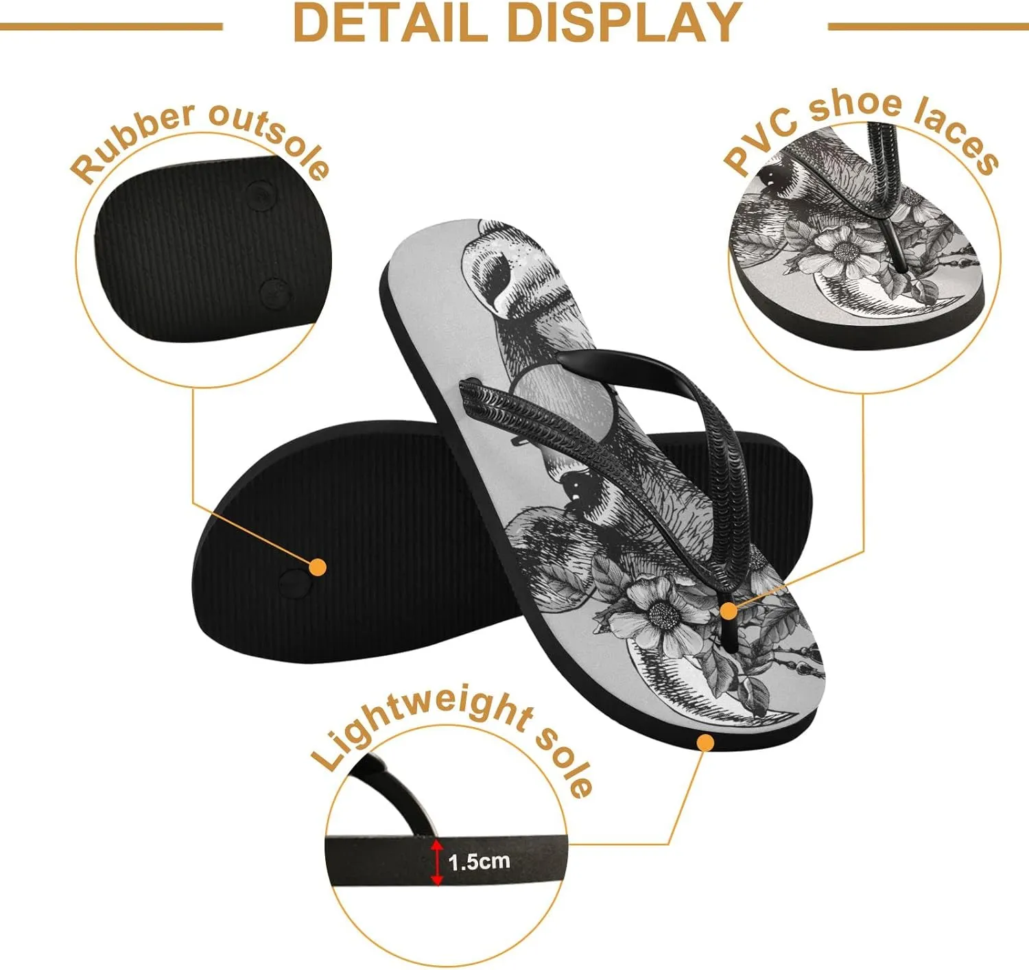 Oyihfvs Flip Flops Flip Sandal Home Slippers Hotel Spa Bedroom for Men Women XS-XXL