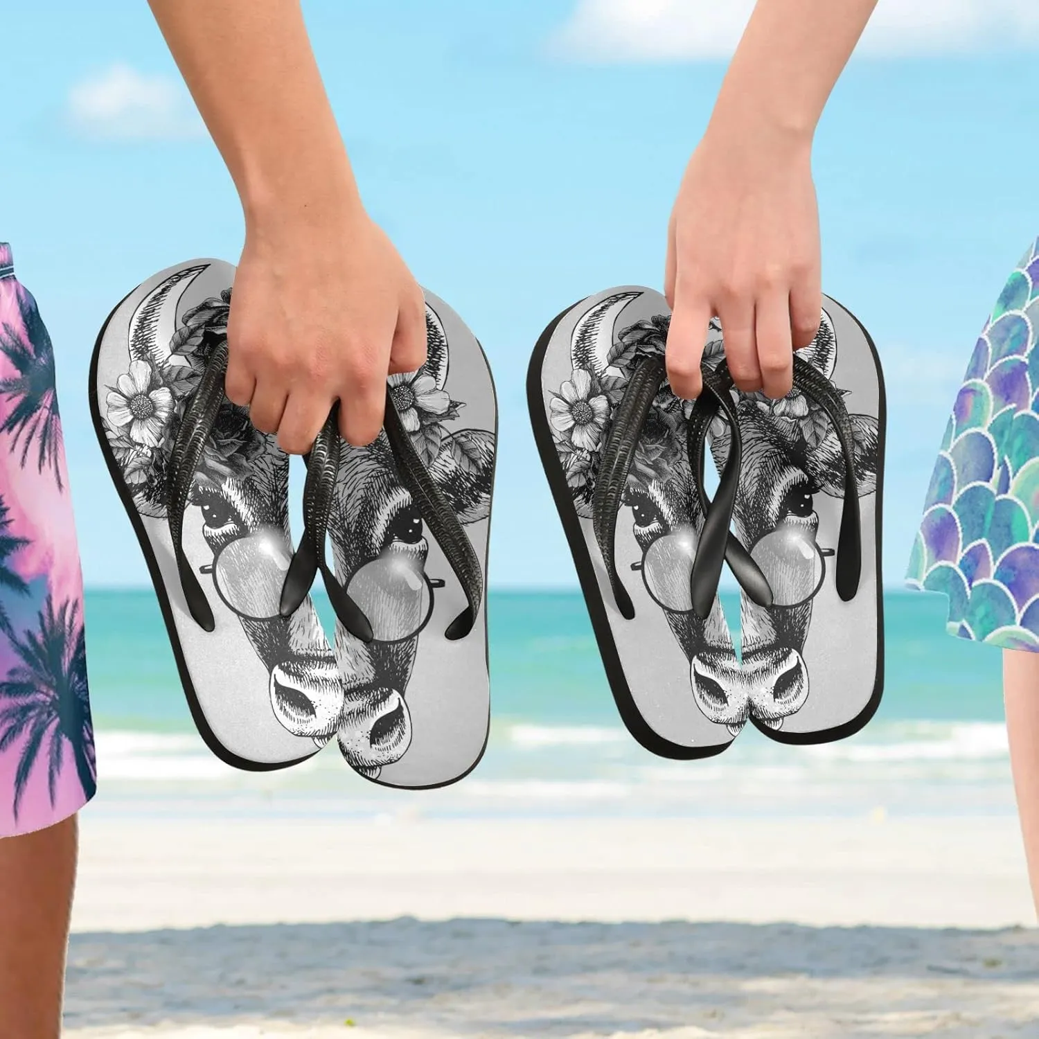 Oyihfvs Flip Flops Flip Sandal Home Slippers Hotel Spa Bedroom for Men Women XS-XXL