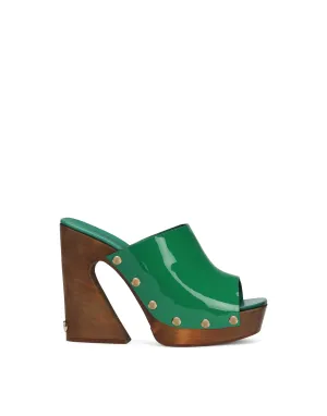 Patent leather wedges with DG logo