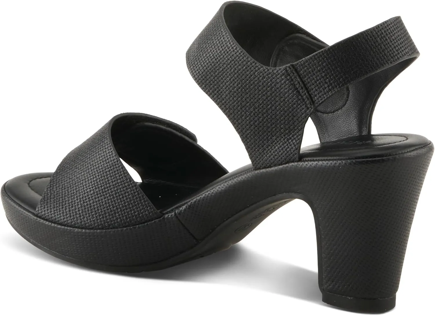 PATRIZIA Women's DADE-WOVEN Hook and Loop Sandals - Textured Faux Leather with Gold Button Accents, Adjustable Fit