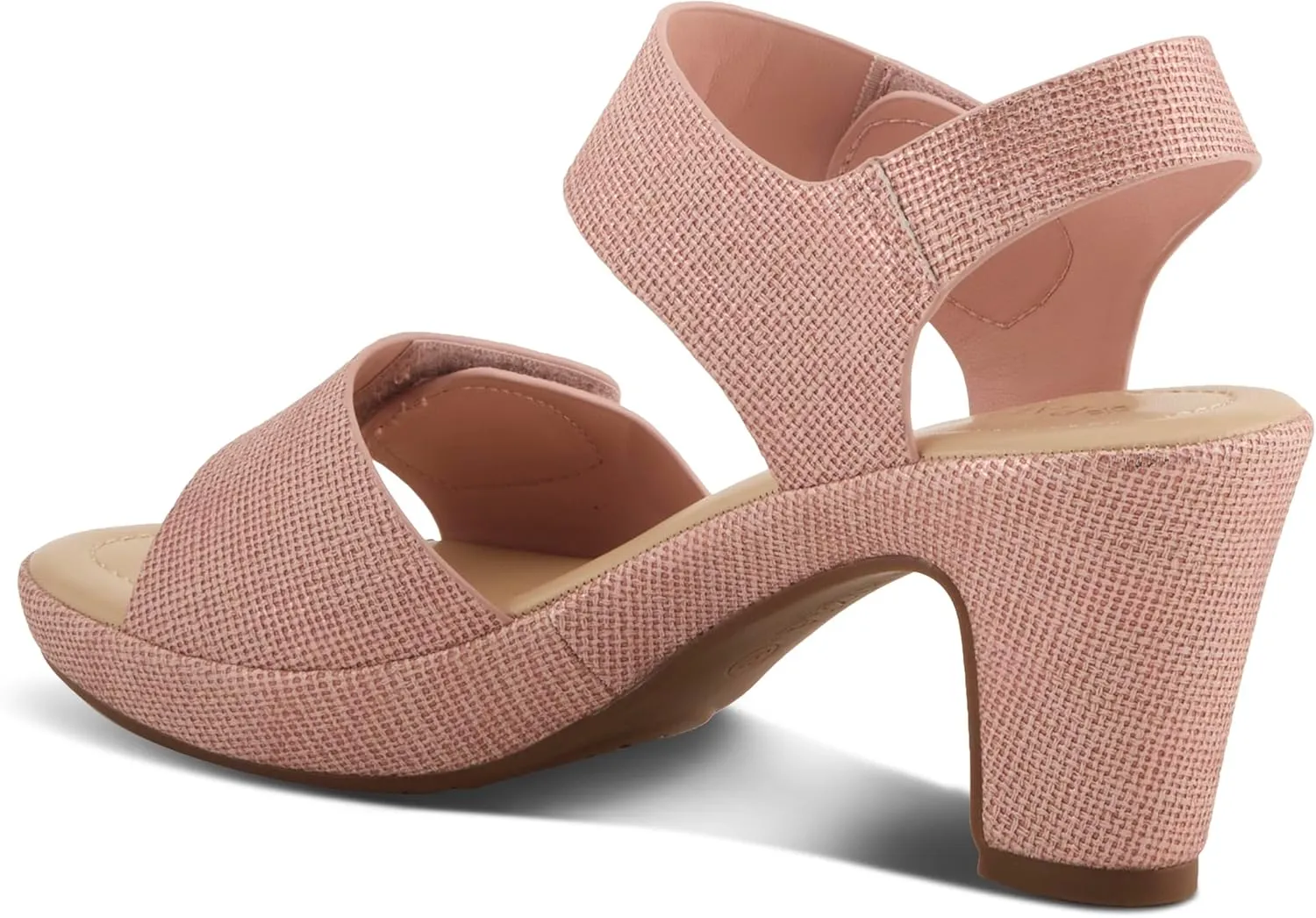 PATRIZIA Women's DADE-WOVEN Hook and Loop Sandals - Textured Faux Leather with Gold Button Accents, Adjustable Fit