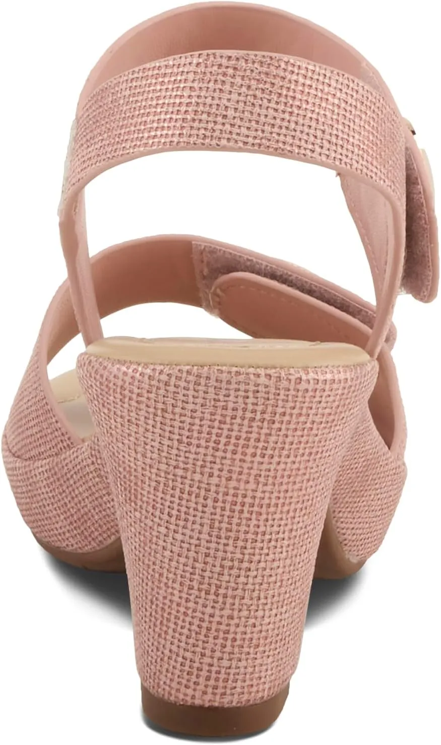 PATRIZIA Women's DADE-WOVEN Hook and Loop Sandals - Textured Faux Leather with Gold Button Accents, Adjustable Fit