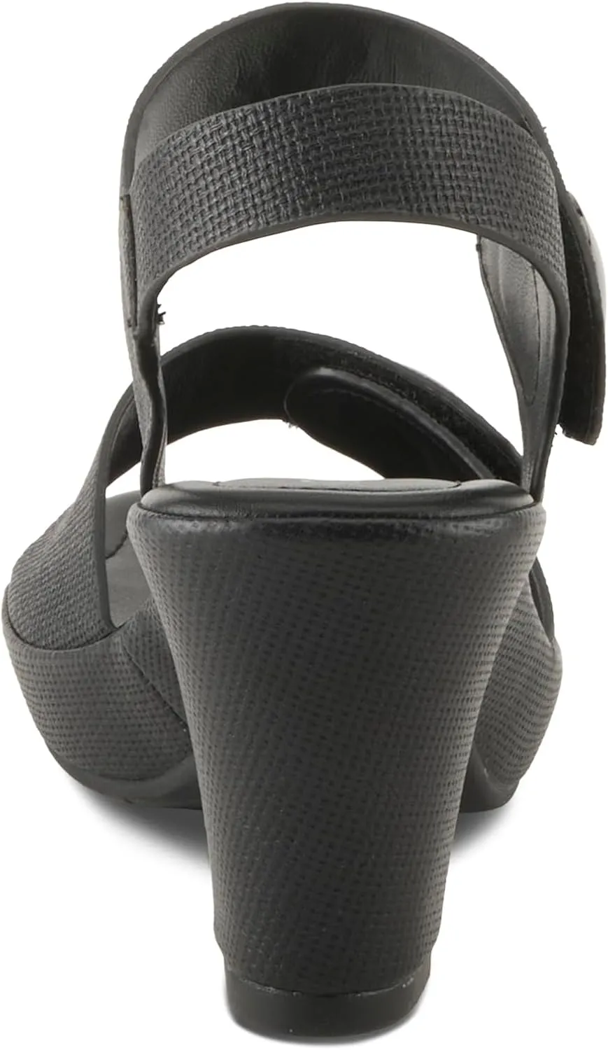 PATRIZIA Women's DADE-WOVEN Hook and Loop Sandals - Textured Faux Leather with Gold Button Accents, Adjustable Fit