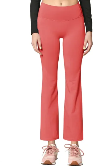 Peached Seamless Front & Side Leggings with Inner Pocket Ankle Boot Cut Yoga Pants