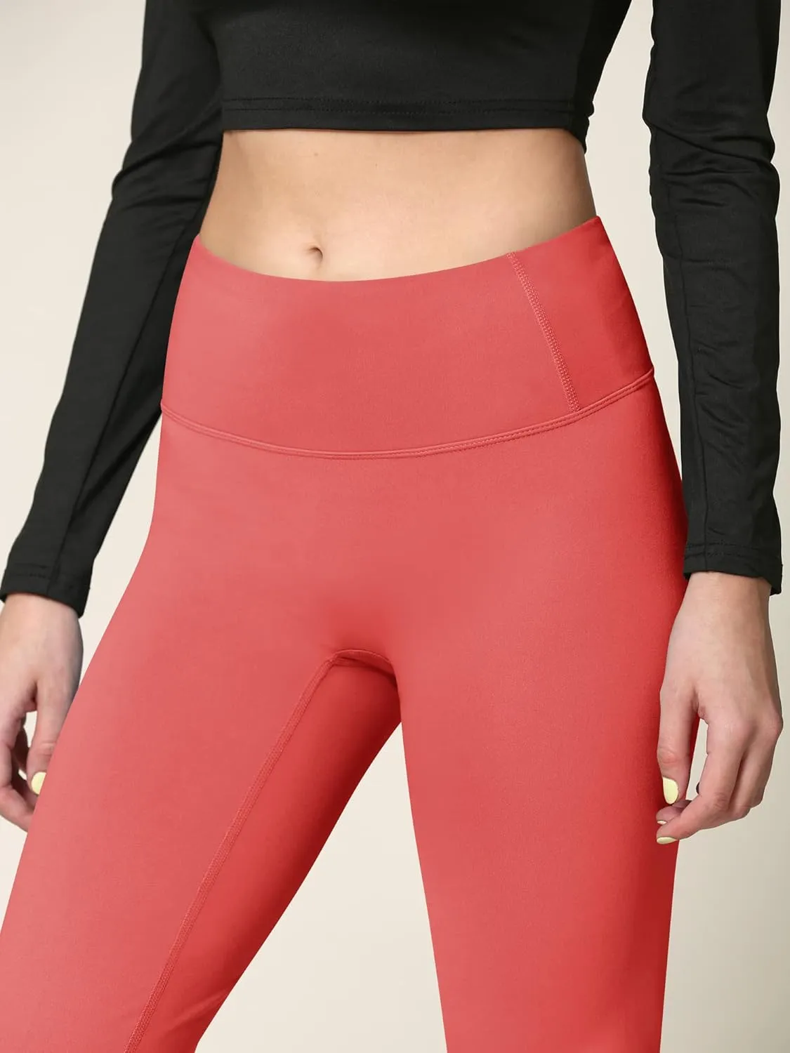 Peached Seamless Front & Side Leggings with Inner Pocket Ankle Boot Cut Yoga Pants