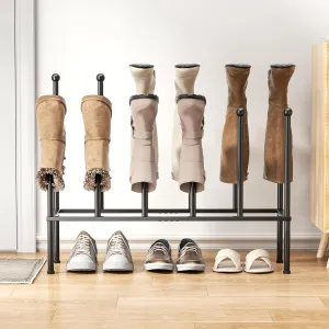 pickpiff Free Standing Shoe Racks - Black Metal Boot Rack, Shoe Organizer for Dorm Room, Black Shoe Rack Organizer, Shoe Storage Fit for 6 Pairs