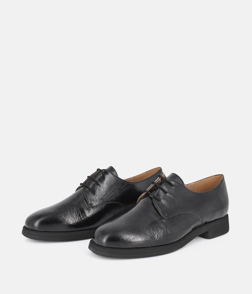 PieSanto Deluxe Black Lace Up Leather Shoes