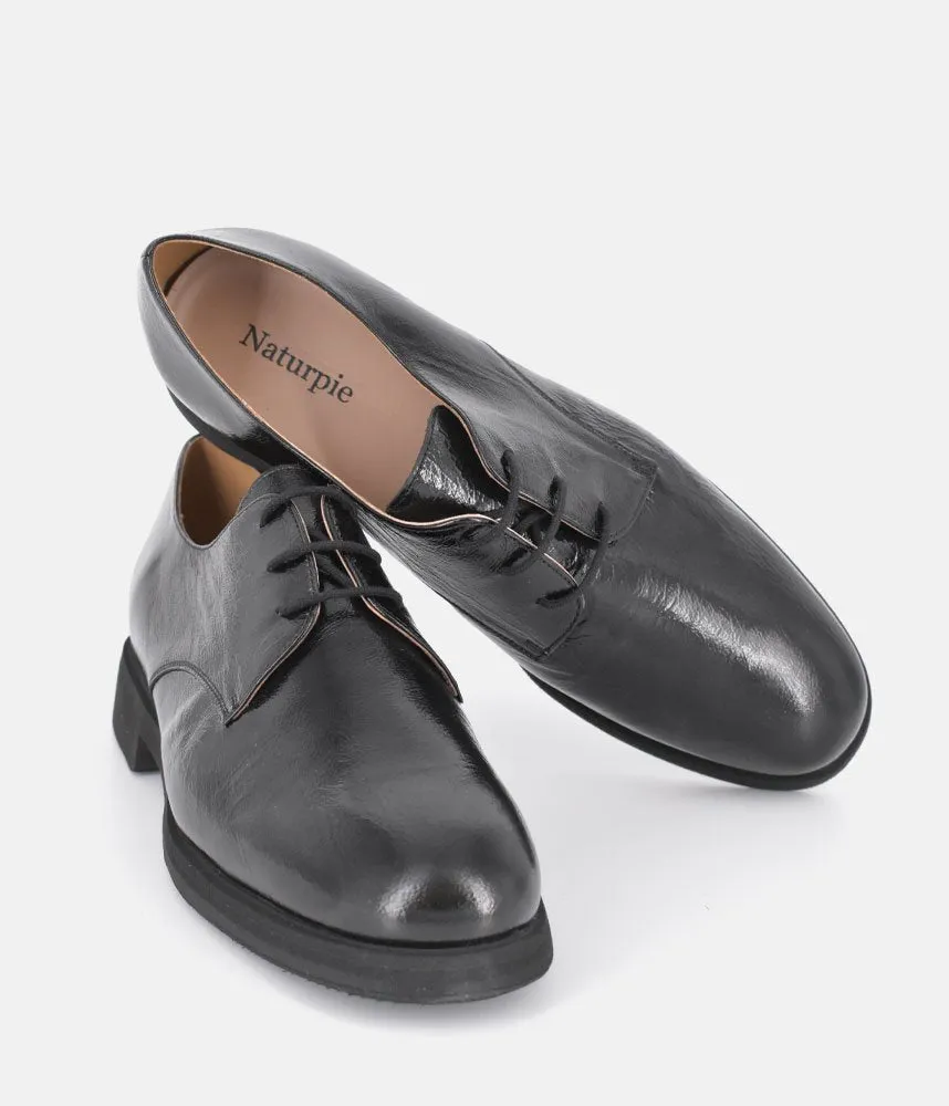 PieSanto Deluxe Black Lace Up Leather Shoes