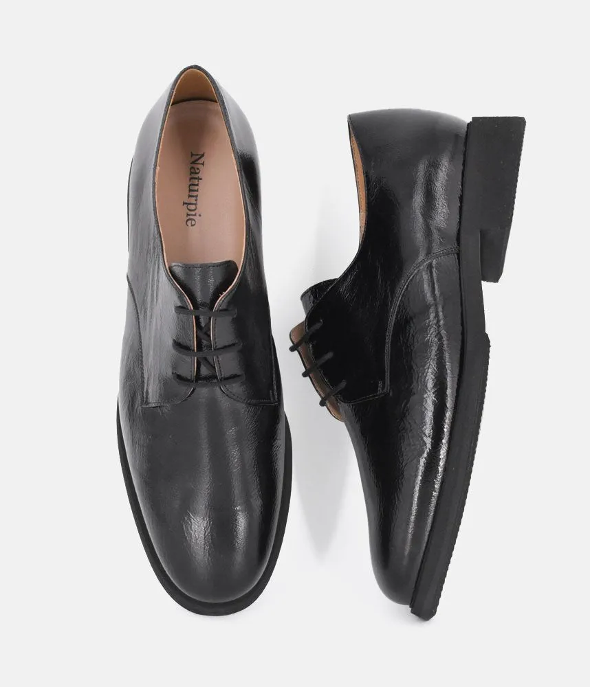 PieSanto Deluxe Black Lace Up Leather Shoes