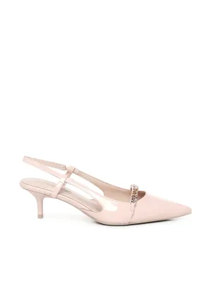 Pinko Gloria naken slingback -pumpar med kedja