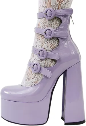 Platform Chunky Heels for Women Sexy Strappy Lace Up Platform Pumps