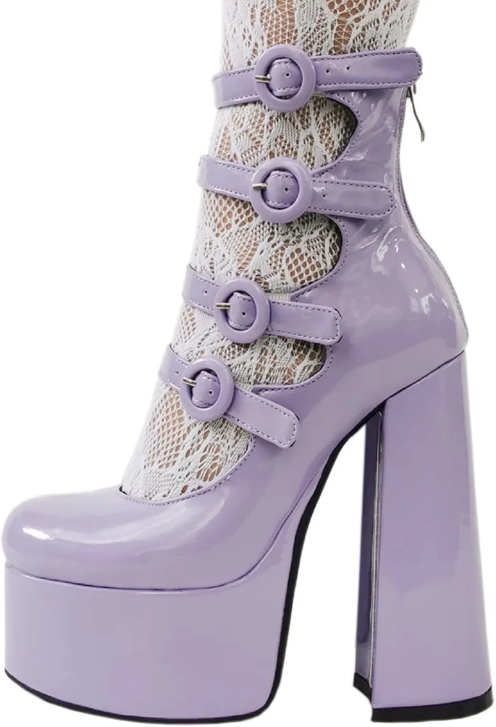 Platform Chunky Heels for Women Sexy Strappy Lace Up Platform Pumps