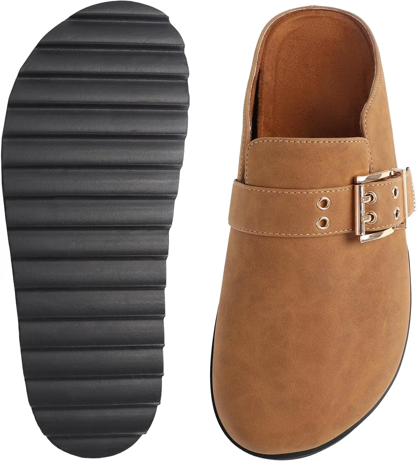 Platform Clogs for Women Footbed Sandals Comfort Platform with Arch Support Adjustable Buckle Slip On Clogs