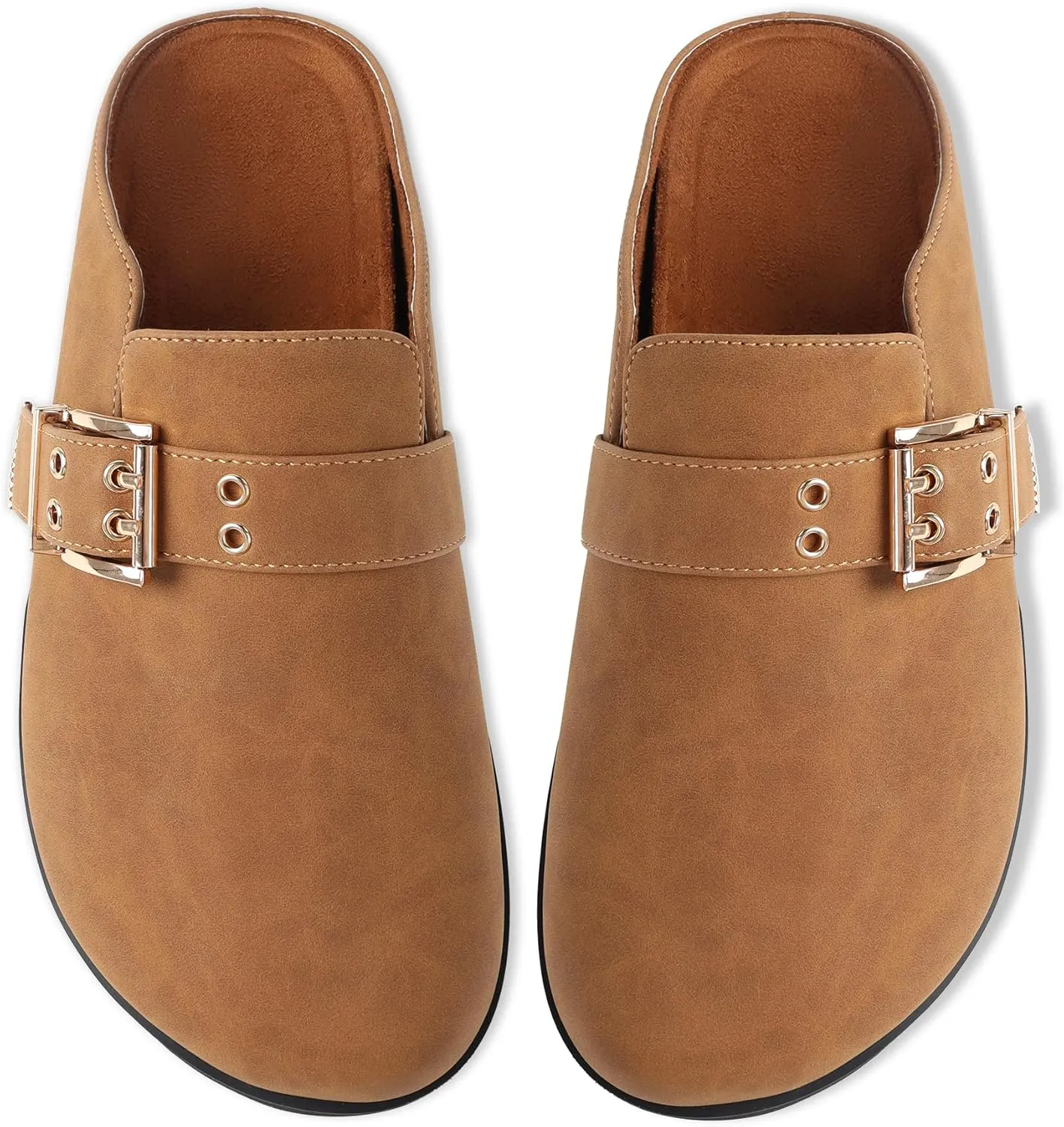 Platform Clogs for Women Footbed Sandals Comfort Platform with Arch Support Adjustable Buckle Slip On Clogs