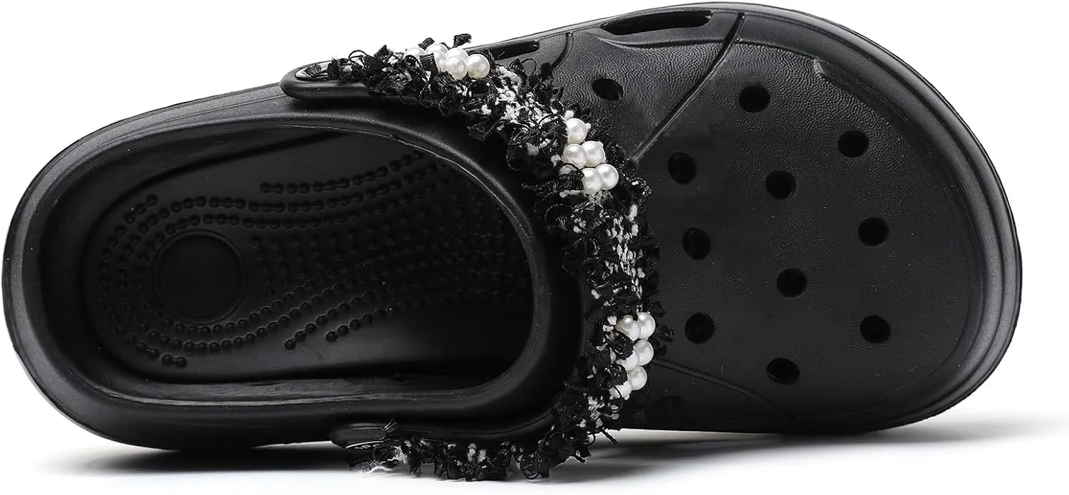 Platform Clogs for Women Summer Garden: 2.4” Chunky Heel - Waterproof Beach Sandals Slippers