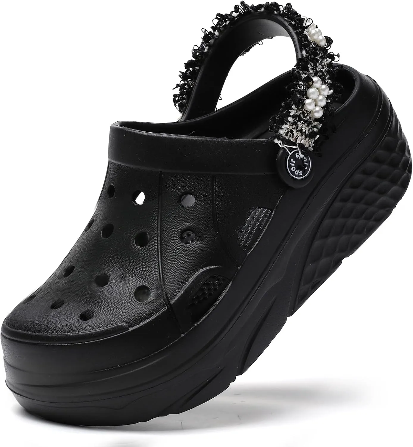 Platform Clogs for Women Summer Garden: 2.4” Chunky Heel - Waterproof Beach Sandals Slippers
