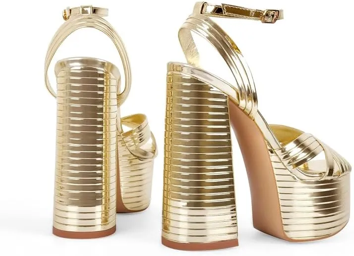 Platform Heels for Women Ankle Strap Chunky High Heel Sandals