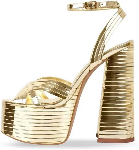 Platform Heels for Women Ankle Strap Chunky High Heel Sandals
