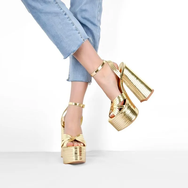 Platform Heels for Women Ankle Strap Chunky High Heel Sandals