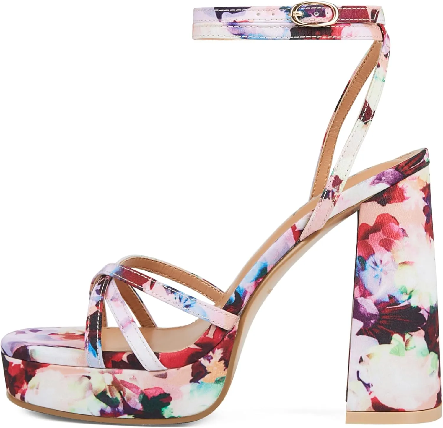 Platform Heels for Women Strappy Block Chunky High Heels Open Toe Ankle Strap Sandals Fashion Lace Up Wedding Party Evening Prom Dance Dress Shoes