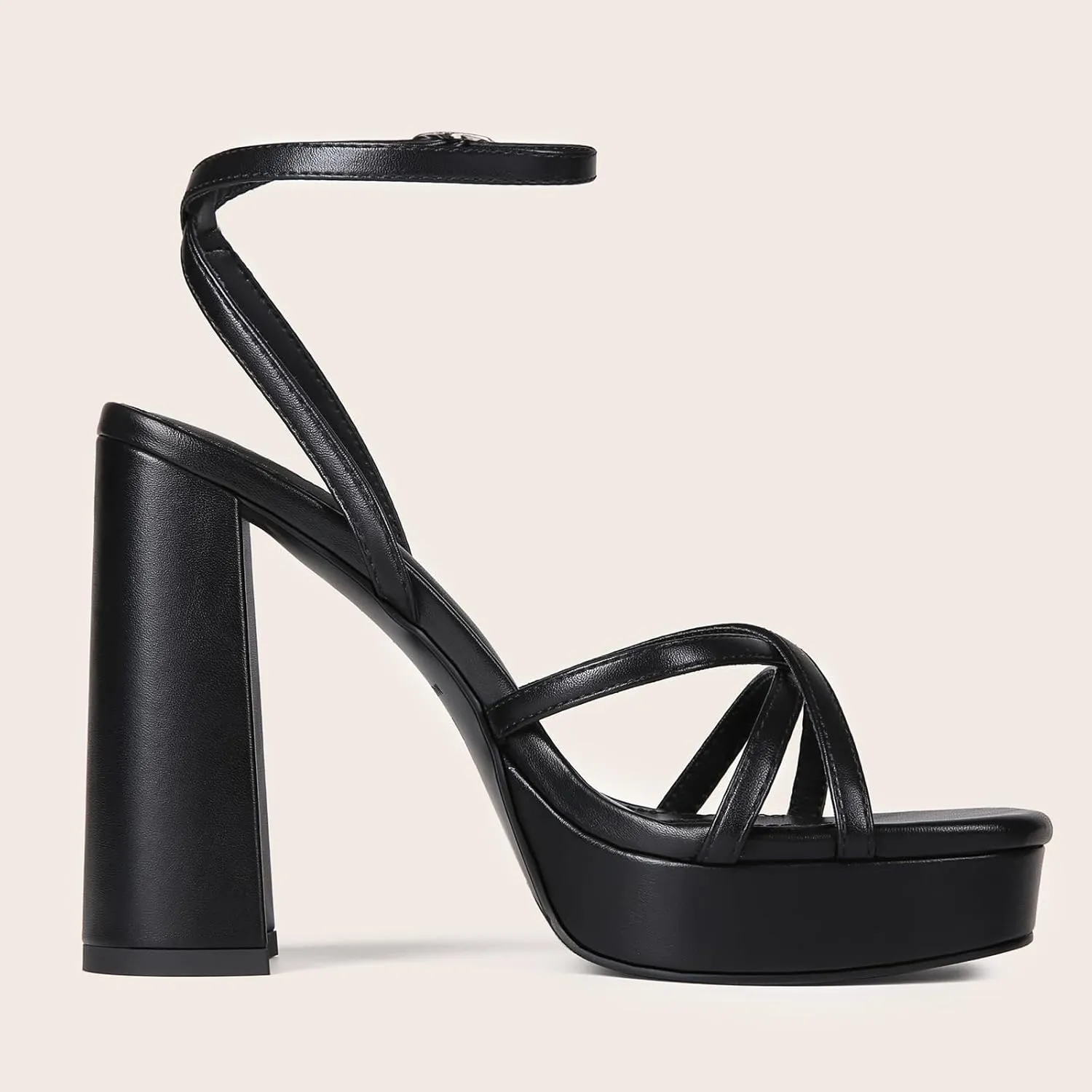 Platform Heels for Women Strappy Block Chunky High Heels Open Toe Ankle Strap Sandals Fashion Lace Up Wedding Party Evening Prom Dance Dress Shoes