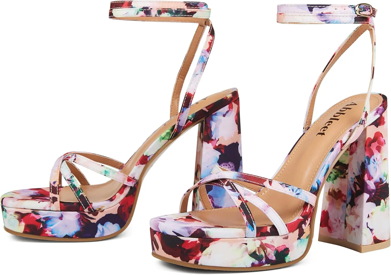 Platform Heels for Women Strappy Block Chunky High Heels Open Toe Ankle Strap Sandals Fashion Lace Up Wedding Party Evening Prom Dance Dress Shoes