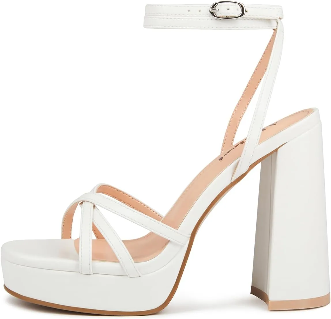 Platform Heels for Women Strappy Block Chunky High Heels Open Toe Ankle Strap Sandals Fashion Lace Up Wedding Party Evening Prom Dance Dress Shoes