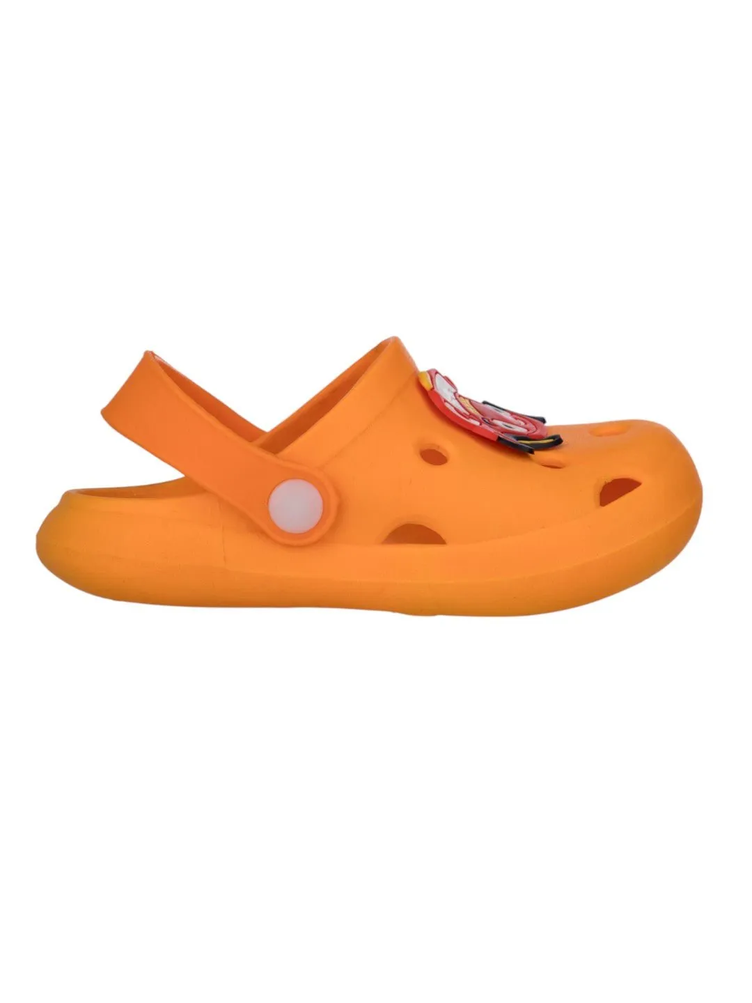 Playful Racing Car Design Clogs for Boys- Orange