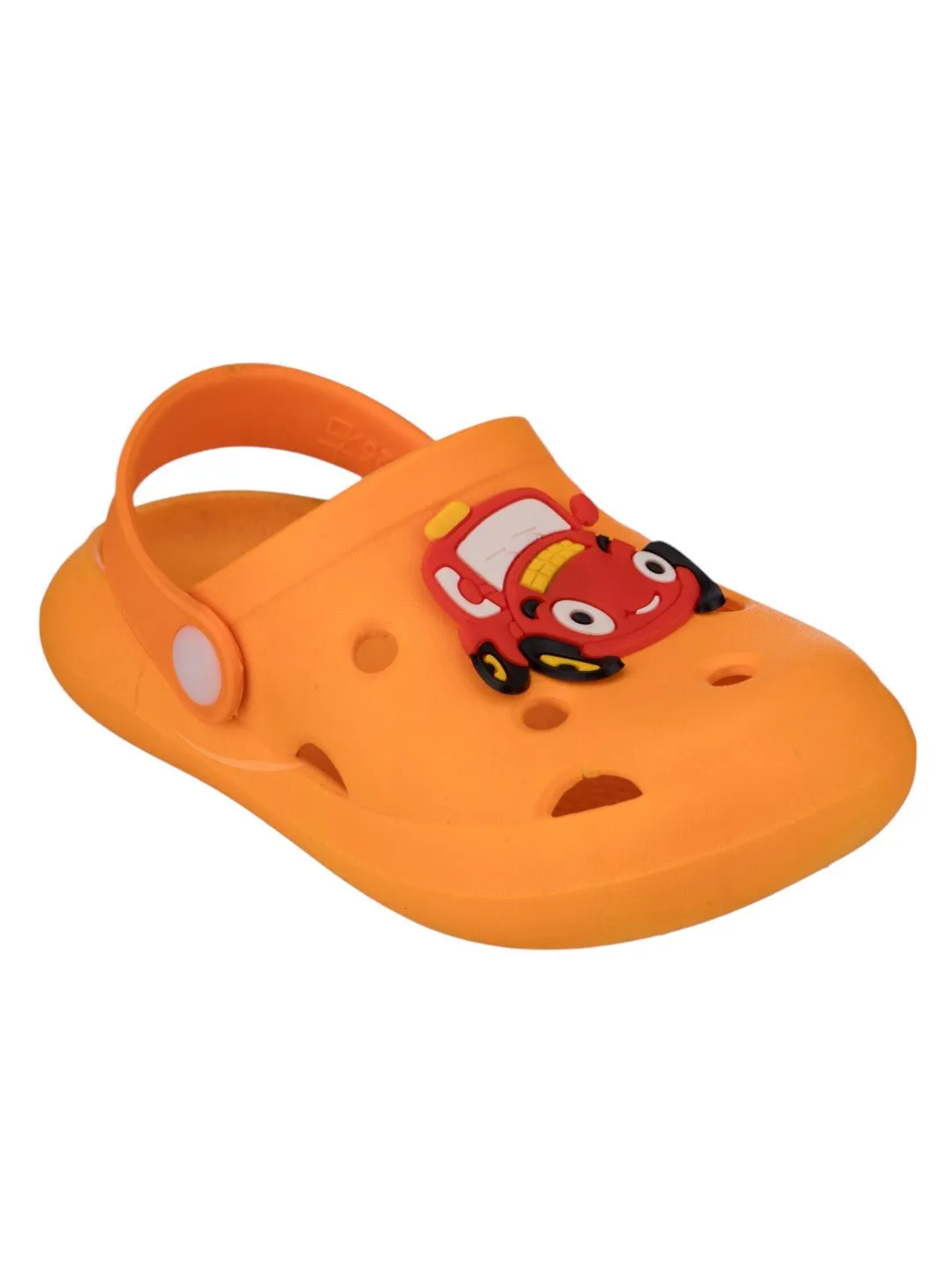 Playful Racing Car Design Clogs for Boys- Orange