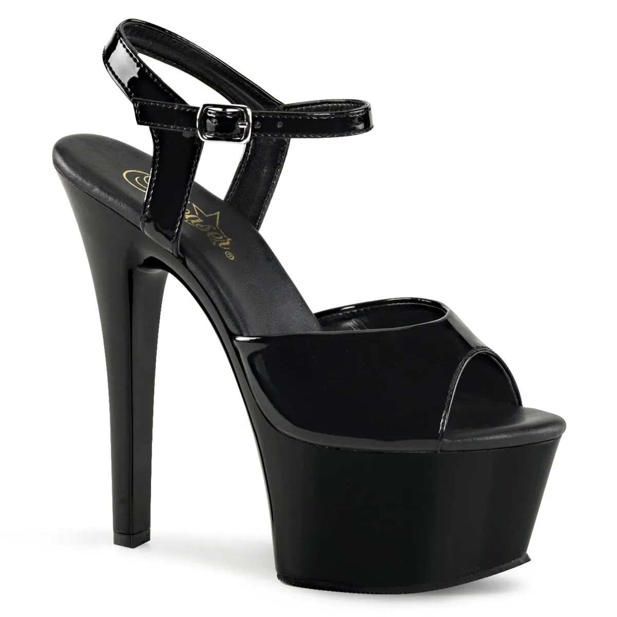 Pleaser Aspire-609-Black-Size 6-Clearance