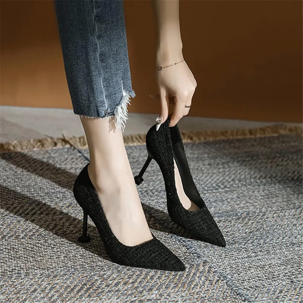 Pointed Fine Heel Mesh Bare Plate High Heels Female Commuter Female 5cm/1.97in High Heels