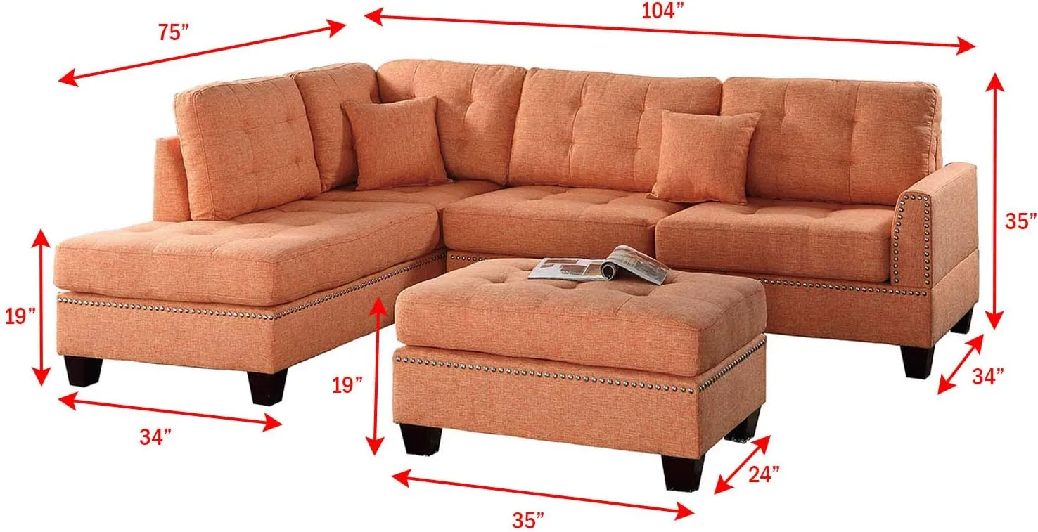 Poundex PDEX- Upholstered Sofas/Sectionals/Armchairs, Citrus