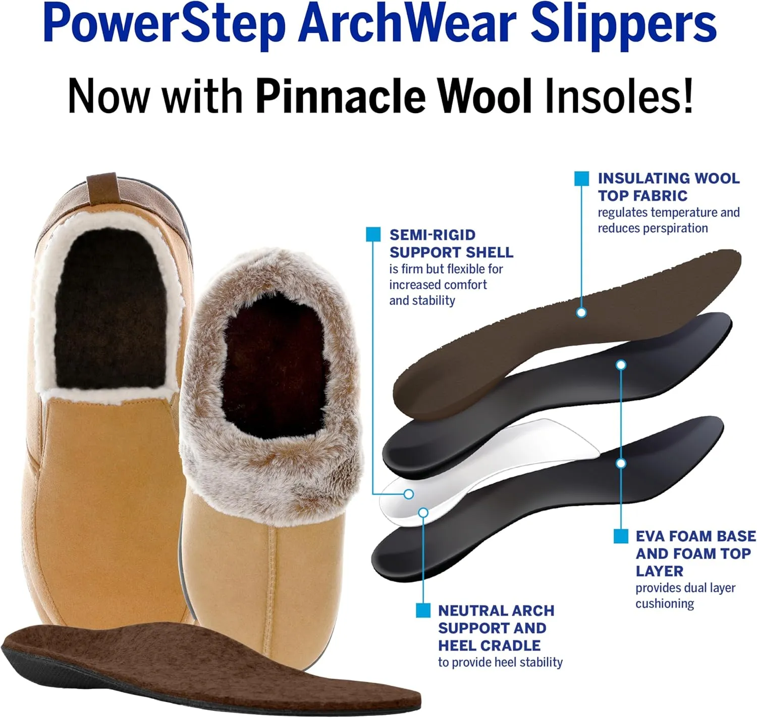 PowerStep Women's 2022 Archwear, House Shoes, Orthotic Slippers with Arch Support, Factory, 11