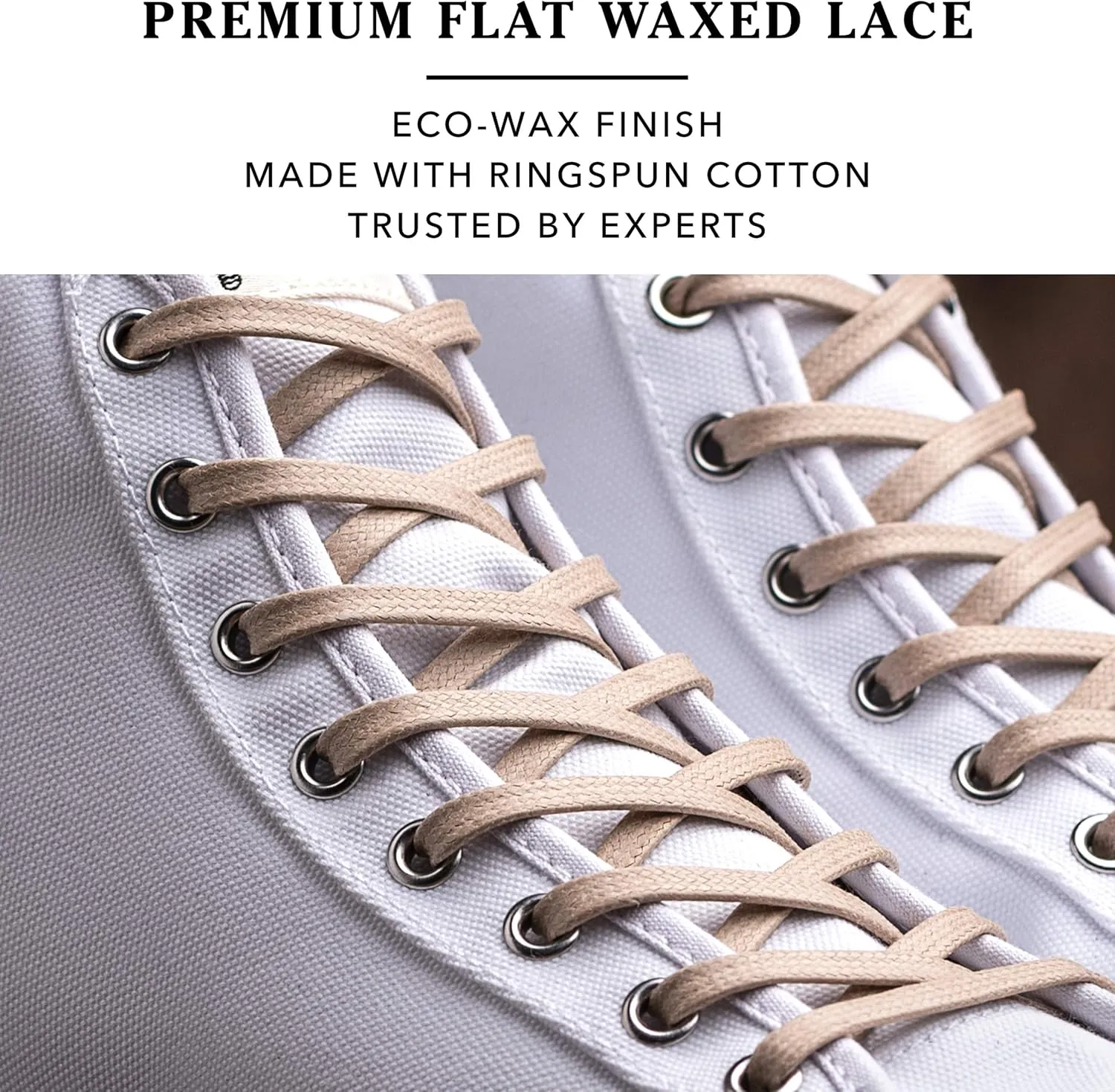 Premium Flat Waxed Cotton Boot Laces - Cobbler's Choice Shoe Laces - Durable and Beautiful!
