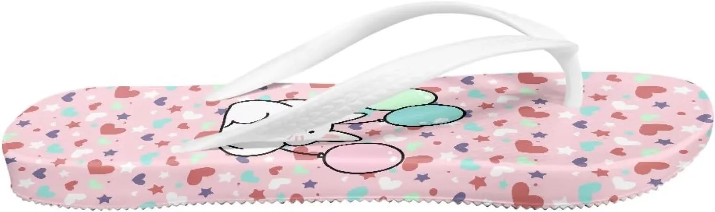 Print Thong Flip Flops for Women Comfortable Yoga Mat Non Slip Shower Shoes Super Lightweight for Summer Beach Vacation White Strap