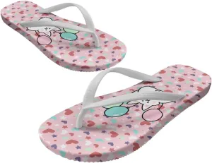 Print Thong Flip Flops for Women Comfortable Yoga Mat Non Slip Shower Shoes Super Lightweight for Summer Beach Vacation White Strap