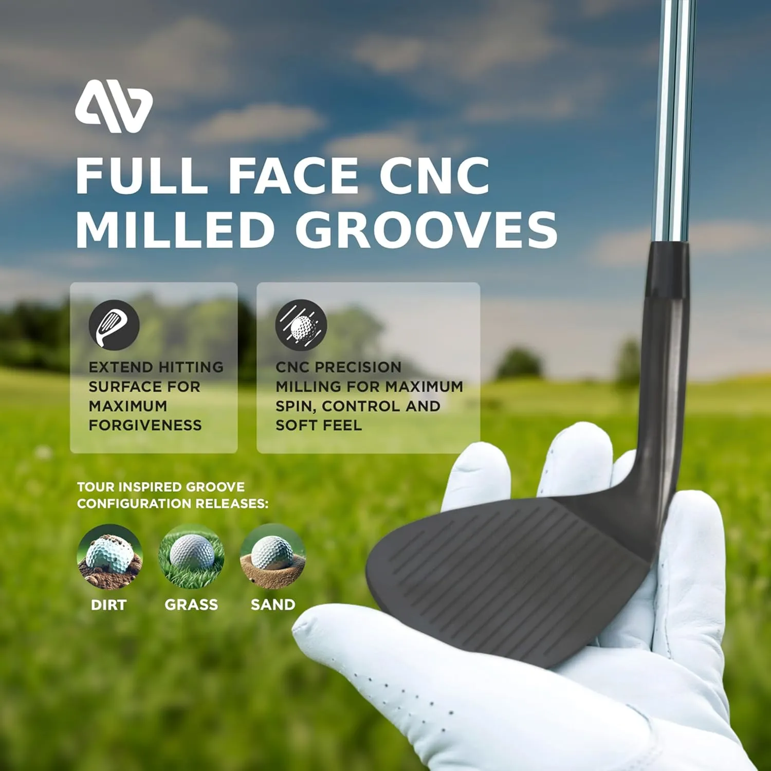 Pro Full Face Golf Wedges for Men, 52/56/60 Degree - Right Hand CNC Milled Spin Wedges with Precision, Forgiveness - Pitching Wedge, Gap Wedge, Sand Wedge, Lob Wedge, wedge set - Set/Singles