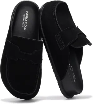 Project Cloud Genuine Suede Womens Clog - Memory Foam Arch Support Non-Slip Sole Mules & Clogs for Women Footwear - Platform Winter Shoes (Foamy)