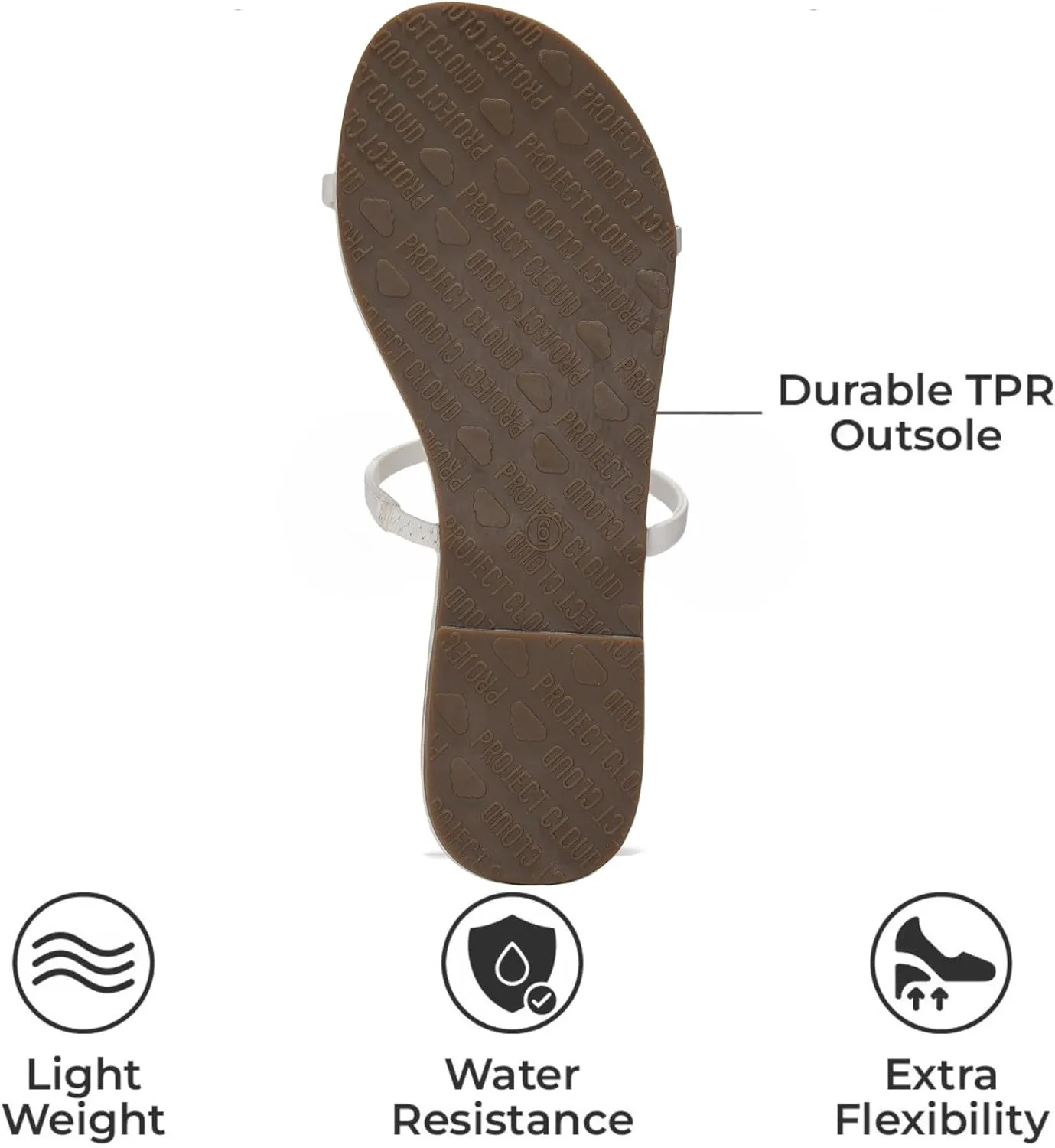 Project Cloud Sandals Women - Memory Foam Flip Flops for Women - Vegan Leather Summer Sandals - Lightweight Slip On Beach Essentials Slides (Transition)